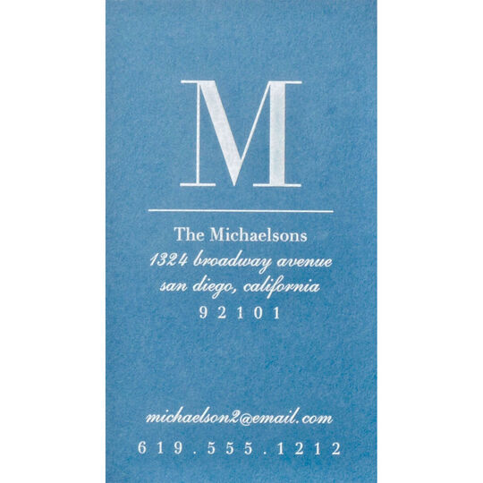 Hand Engraved Dalton Blue Business Cards